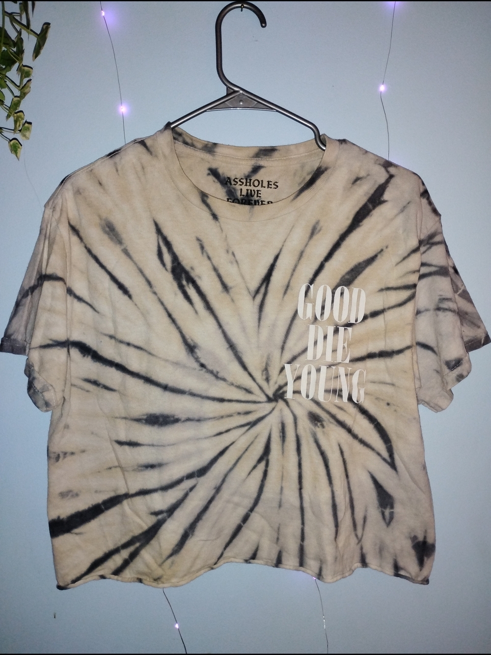 Good Die Young Tie-Dye Short Sleeve Tee - Black & Cream